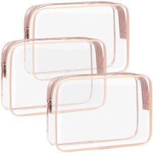 TSA Approved Toiletry Bag - 3 Pack Clear Toiletry Bags Clear Makeup Cosmetic Bag